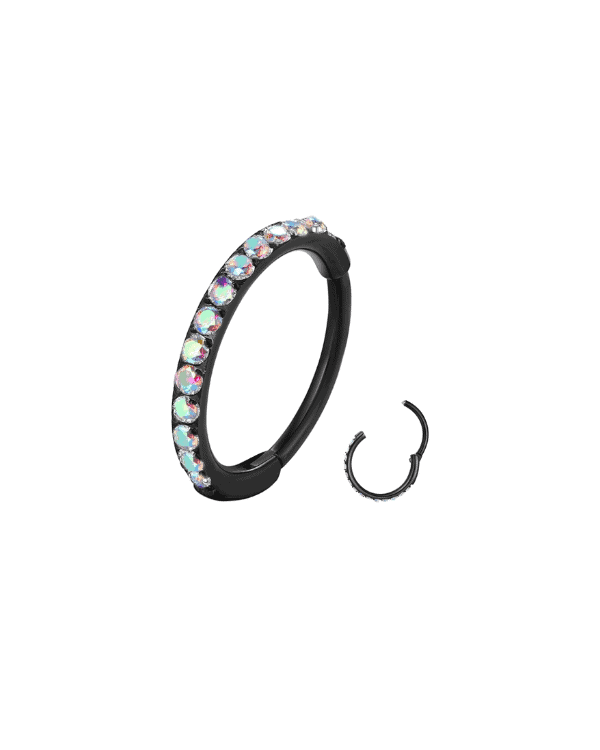 Clicker black con zirconi rainbow