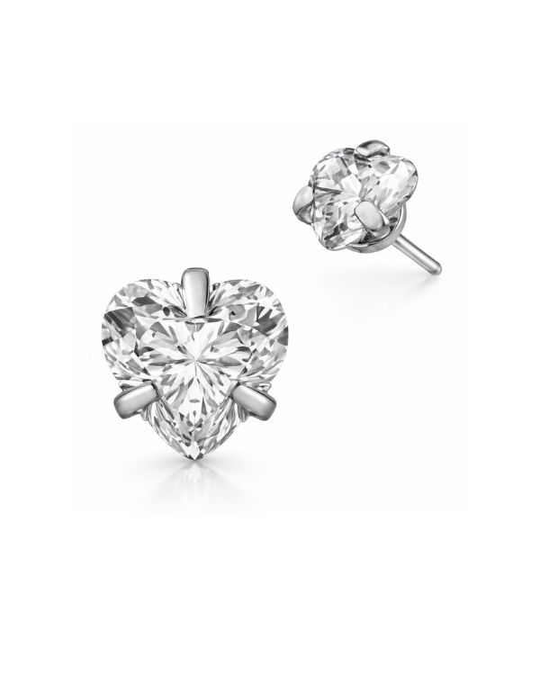 Terminale Threadless Heart – Cuore con Zircone Incastonato | Titanio ASTM F136