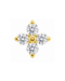 Gioiello piercing dorato Flower con quattro cristalli rotondi a forma di fiore – ideale per flat, lobo, helix e conch